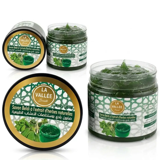 Savon Noir Beldi aux Herbes Naturelles 200g | Soin