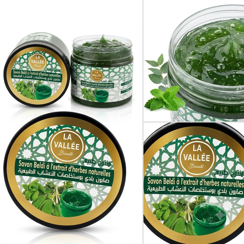 Savon Noir Beldi aux Herbes Naturelles 200g |