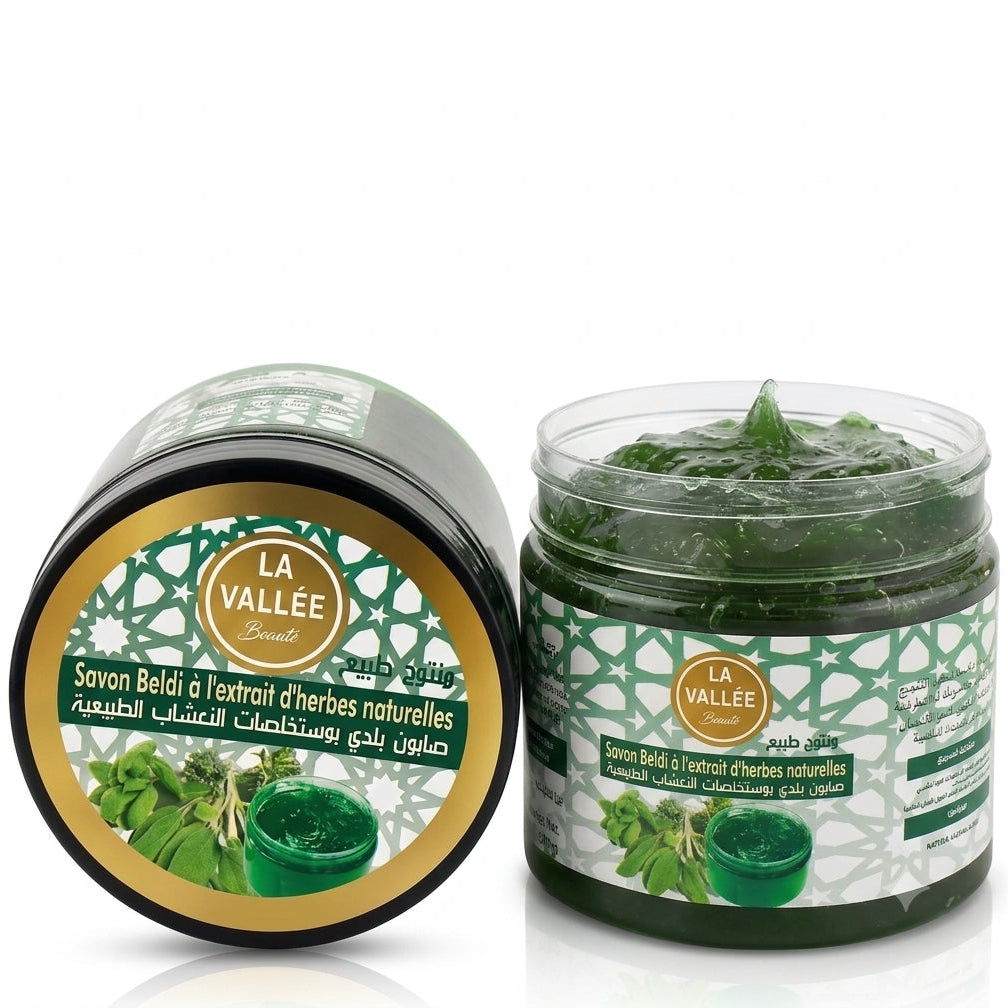 Savon Noir Beldi aux Herbes Naturelles 200g | Soin Traditionnel du Maroc