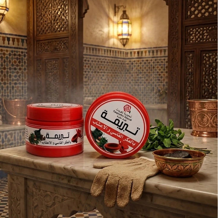 Tabrima à l'Aker Fassi - Gommage Marocain Éclat - 130g amagor.fr