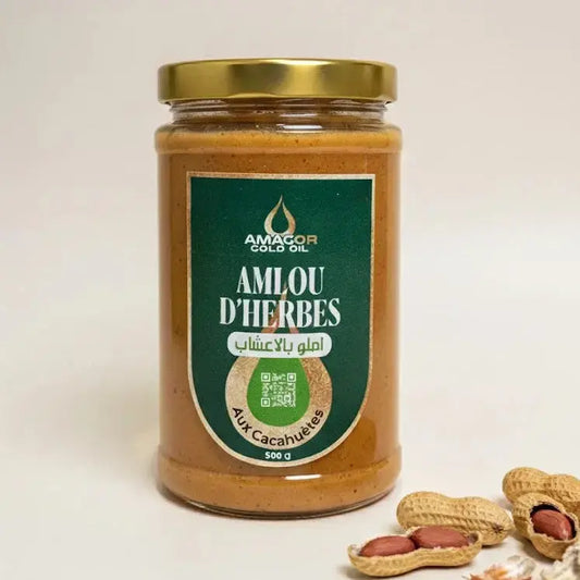 Amlou Cacahuètes aux Herbes pate a tartiner marocaine
